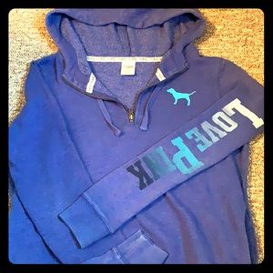 PINK distressed blue/purple looking pullover